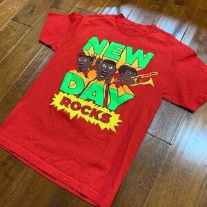 WWE Authentic New Day Rocks Red T-shirt Med